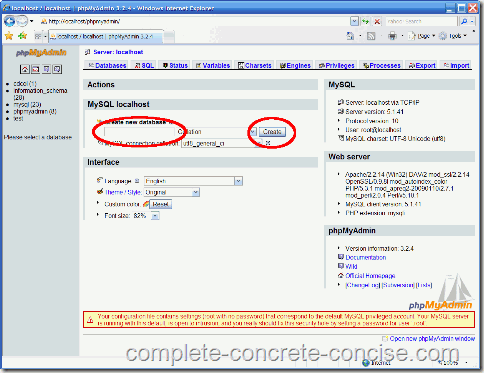 xampp-mysql-main-page-enter-database-name