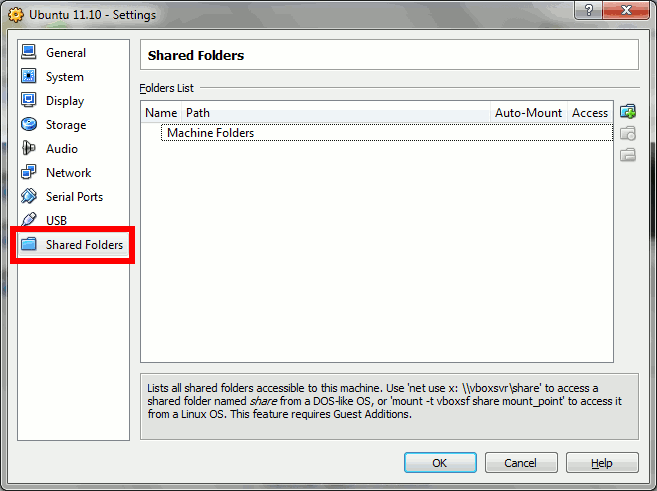 virtualbox shared folder ubuntu