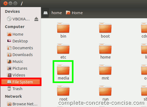 shared folder virtualbox linux