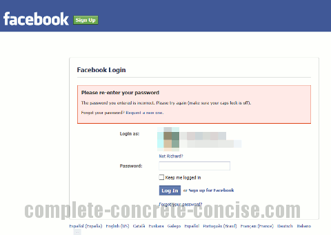 Facebook Login error